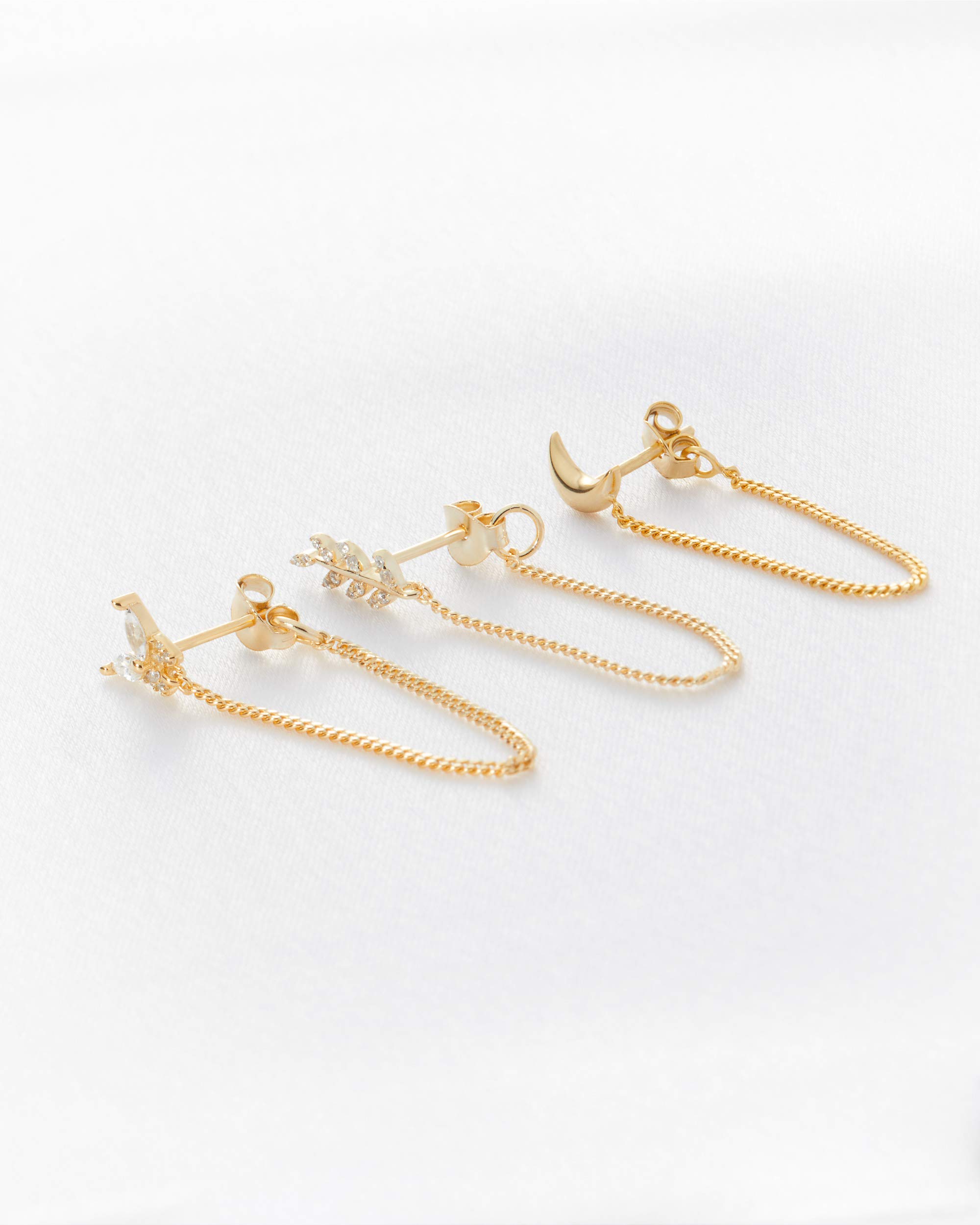 14K Gold Butterfly Earrings for Women - Trendy Silver & Gold Chain Earrings - Comfortable & Cute Aesthetic Jewelry - Perfect for Parties, Weddings & Everyday Wear