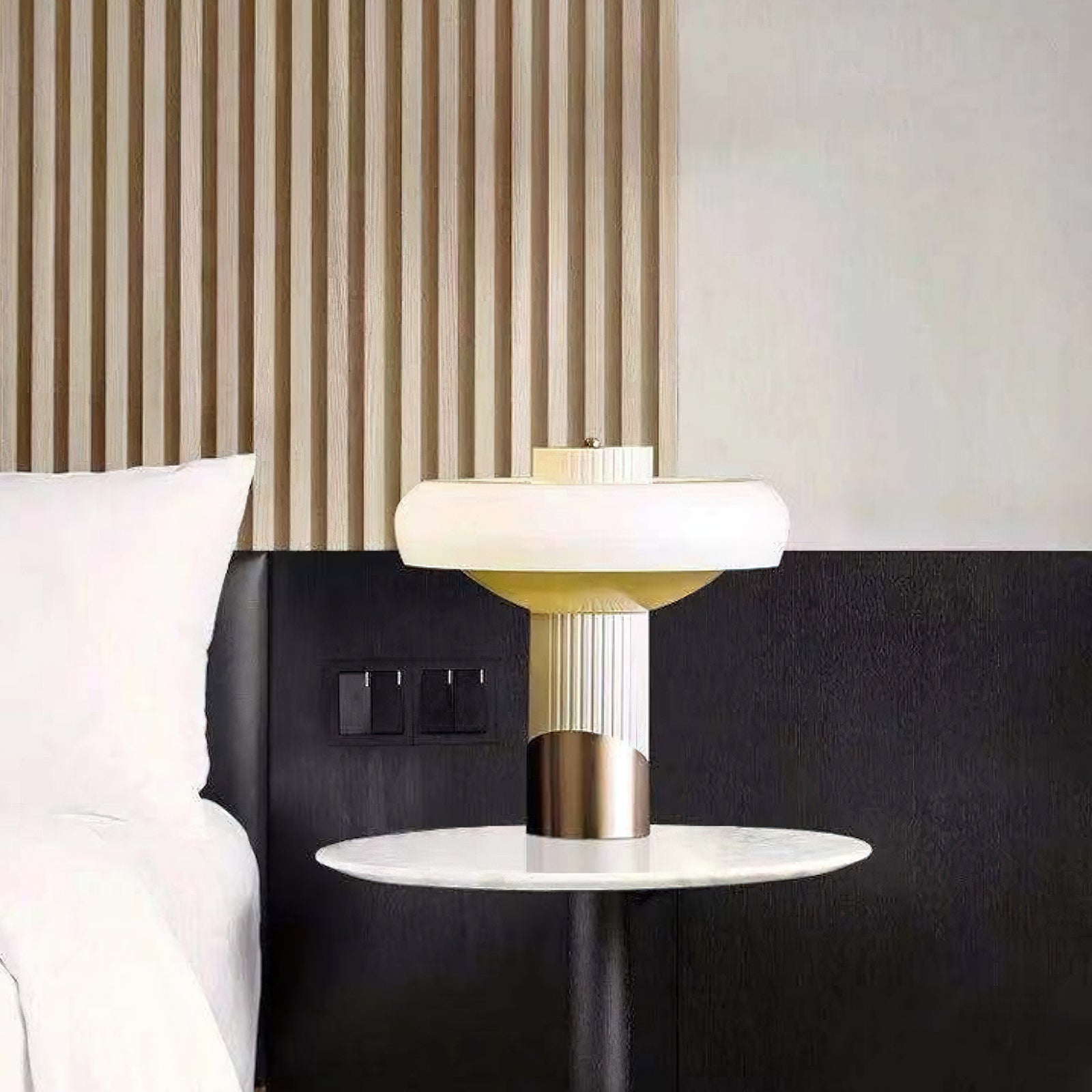 Kamberlyn Modern Table Lamp - Stylish Bedside & Living Room Lighting for Home Decor | Energy Efficient LED Desk Lamp for Office, Bedroom, or Study