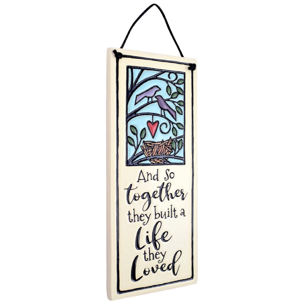 Handcrafted American Made Ceramic Wall Plaque, 8.5-Inches – Perfect for Home Décor, Wedding Gifts, and Rustic Farmhouse Style
