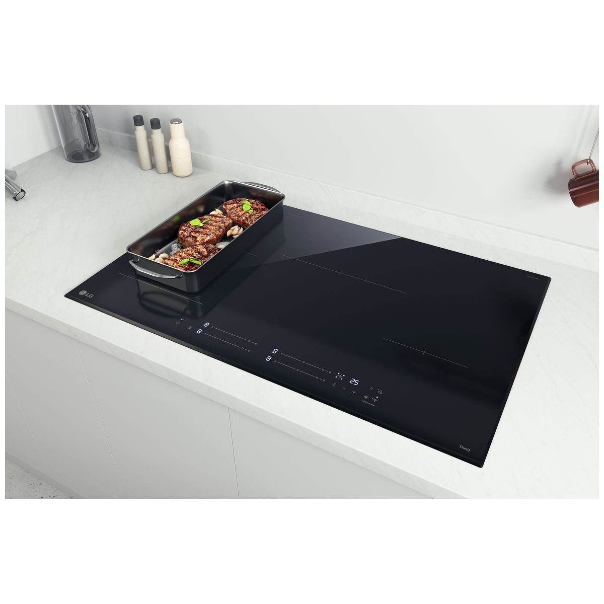 LG 80cm Series 7 Induction Cooktop with 4 Zones & 1 Flexi Zone - BCI807T4BG - Perfect for Modern Kitchens, Home Cooking & Professional Chefs