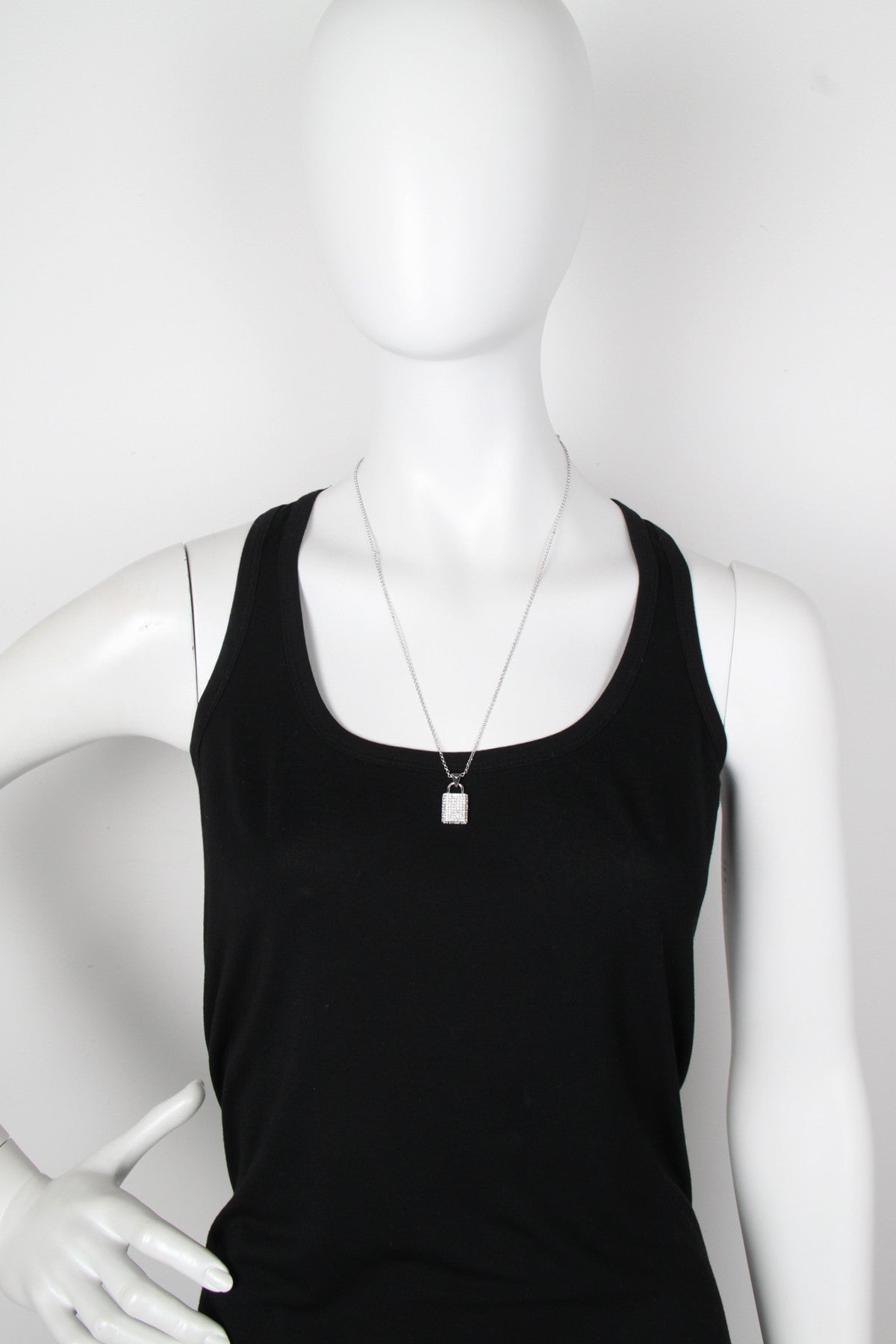 Stylish Silver Pave Padlock Pendant Necklace - Perfect for Everyday Wear, Gifts & Special Occasions