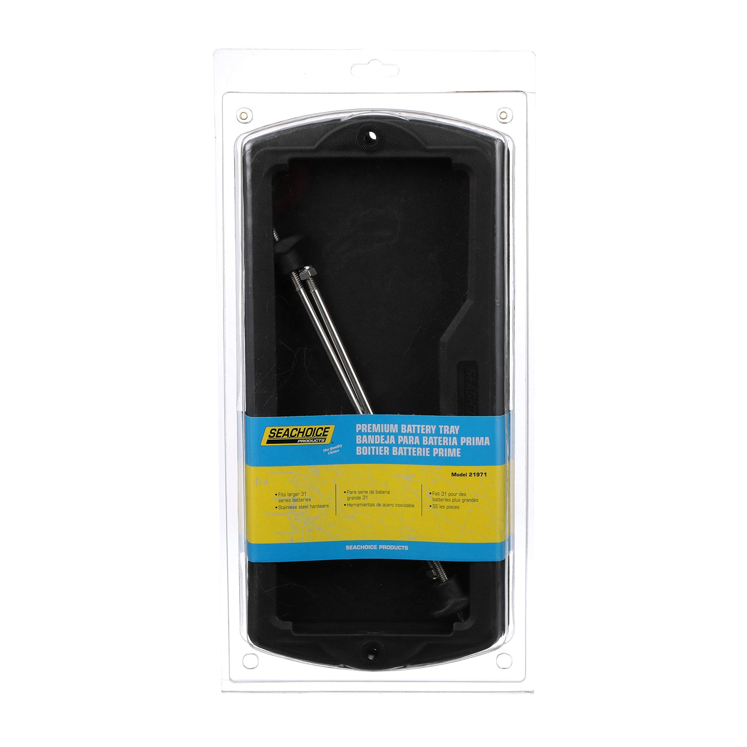 **Seachoice Premium Durable Battery Tray for Group 31 Batteries – Heavy-Duty Marine & RV Battery Storage Solution**    (优化点：   1. 关键词前置（
