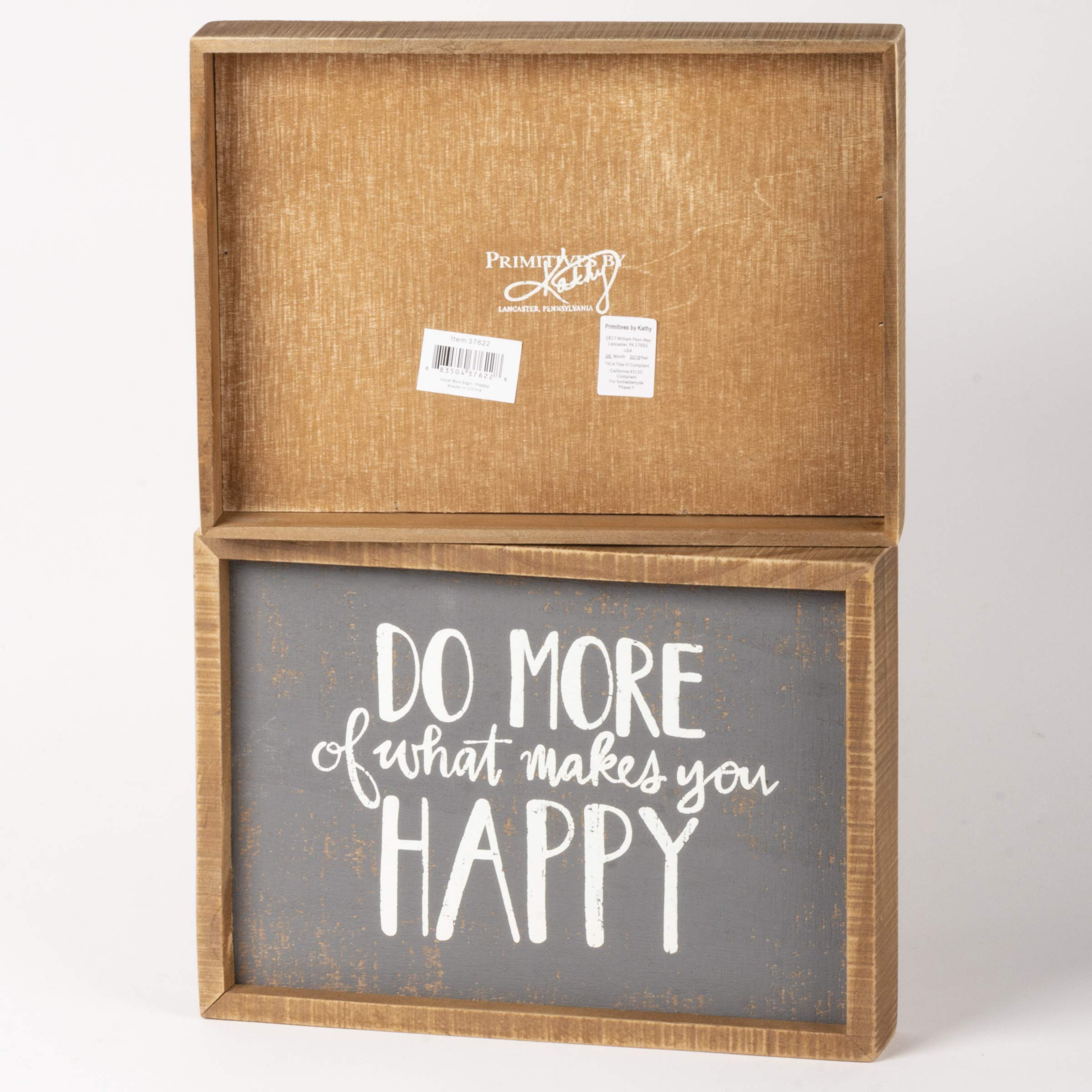 Primitives by Kathy 37622 Rustic Inset Chalk Box Sign - Farmhouse Decor for Kitchen, Entryway & Home - Write Inspirational Messages & To-Do Lists