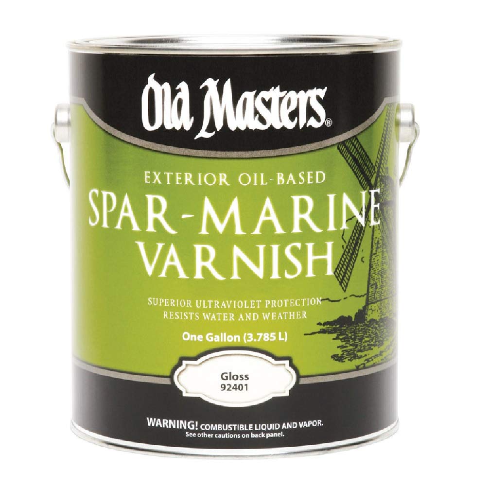 OLD MASTERS 92401 Spar Marine Varnish - High Gloss Finish for Boats, Outdoor Furniture & Wood Protection | Waterproof & UV Resistant