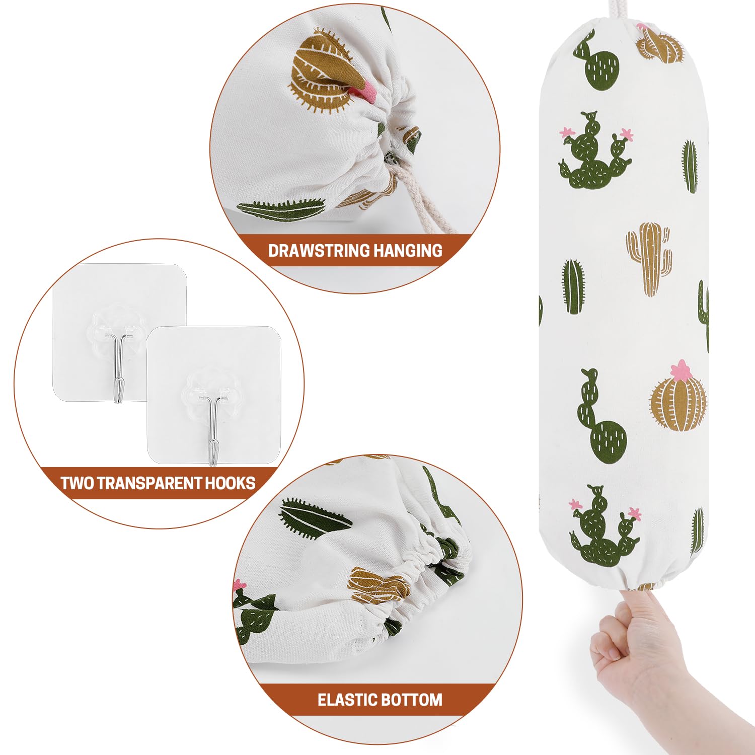 SWISSELITE 2-Pack Reusable Plastic Bag Holder & Organizer - Wall Mount Grocery Bag Storage Dispenser (22x9 Inches) - Perfect for Kitchen, Pantry, Garage & Supermarket Shopping Storage