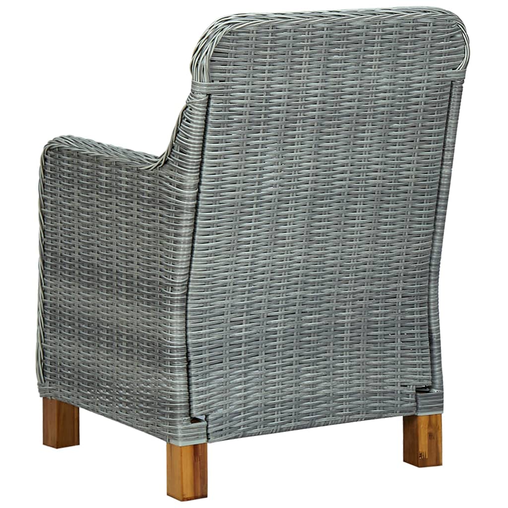 2-Piece Light Gray Poly Rattan Patio Chairs with Cushions - Outdoor Furniture Set for Garden, Poolside & Backyard Relaxation