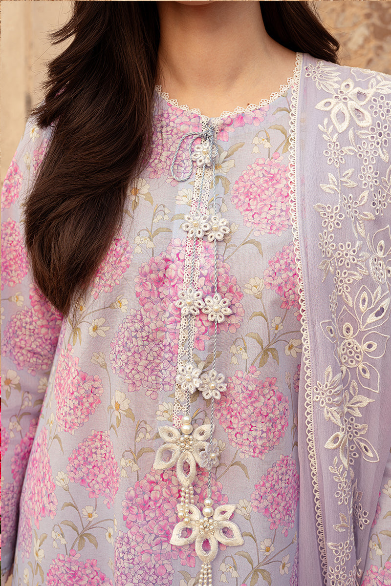 LILAC DREAM 3-Piece Lawn Printed Suit for Women | Floral Printed Cotton Outfit | Perfect for Summer Parties, Weddings & Casual Wear