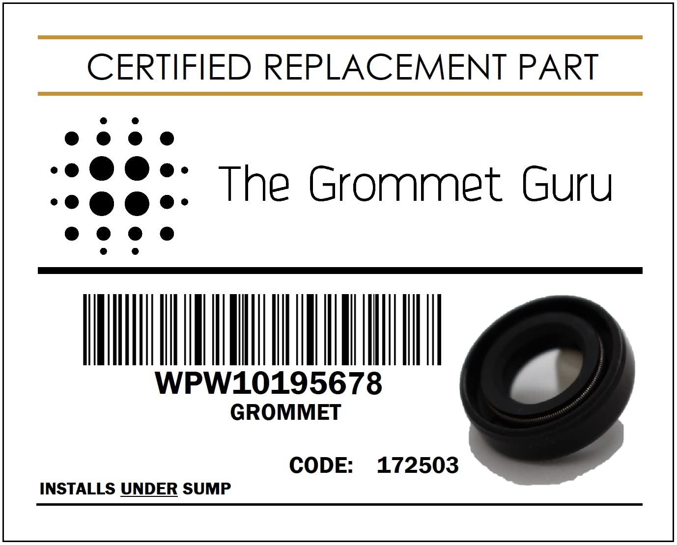 Dishwasher Diverter Motor Shaft Grommet Replacement Part - Compatible with Under Dishwasher & Under Sump Models - Perfect for Kitchen Appliance Repair and Maintenance