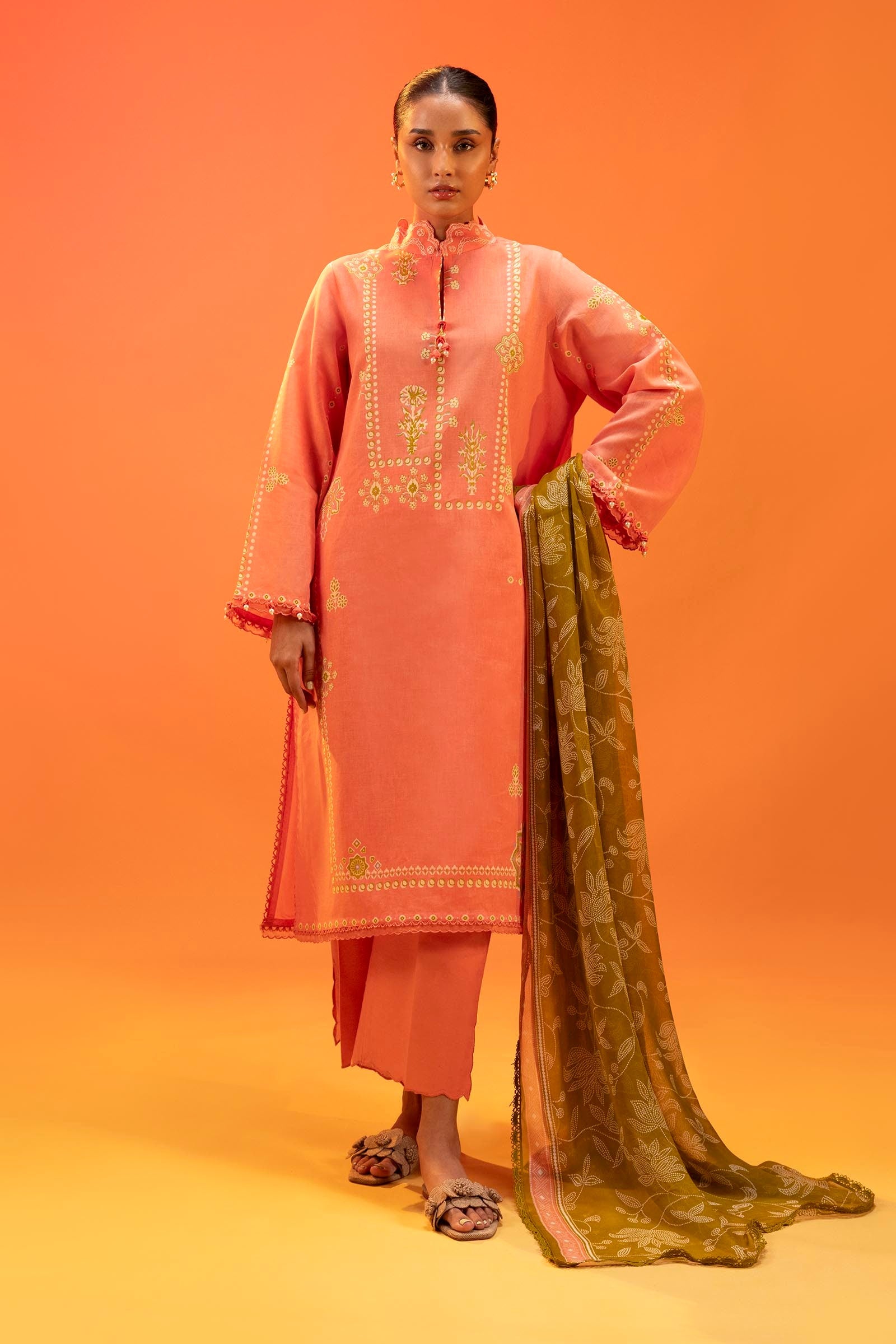 Sana Safinaz Mahay Unstitched Premium Pakistani Fabric for Women's Dresses & Formal Wear - Perfect for Parties, Weddings & Special Occasions