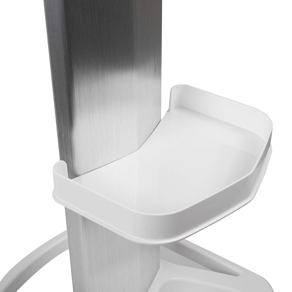 Portable Aluminum Alloy Rolling Cart with Tray - Mobile Utility Storage Stand for Salon, Spa, Beauty & Tattoo Supplies - Easy Assembly White Trolley - Perfect for Professional & Home Use
