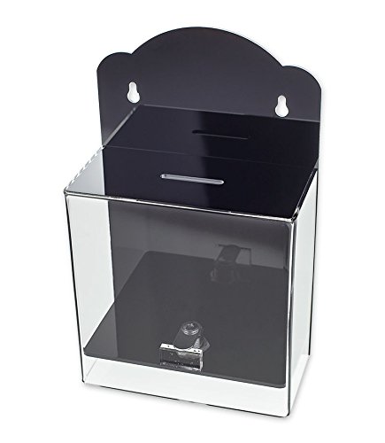 Premium Clear Acrylic Donation Box with Lock - Wall Mount or Countertop Collection Box for Cash, Tickets & Donations | Secure & Durable for Churches, Events & Retail Stores