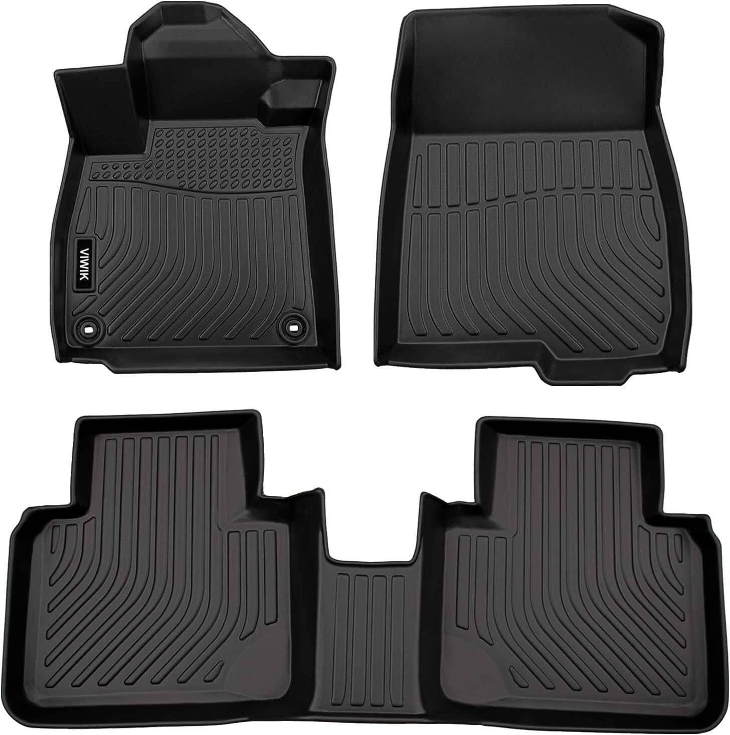 2018-2022 Honda Accord Floor Mats - 3D Molded Custom All Weather TPE Floor Liners (3PC Set) - Black TPE Thermo Plastic Elastomer Front & Rear Protection - Perfect for Winter, Rain, Mud & Snow Protection