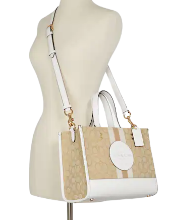 Coach Dempsey Signature Jacquard Stripe Carryall Bag with Patch - Stylish Tote for Work, Travel & Everyday Use