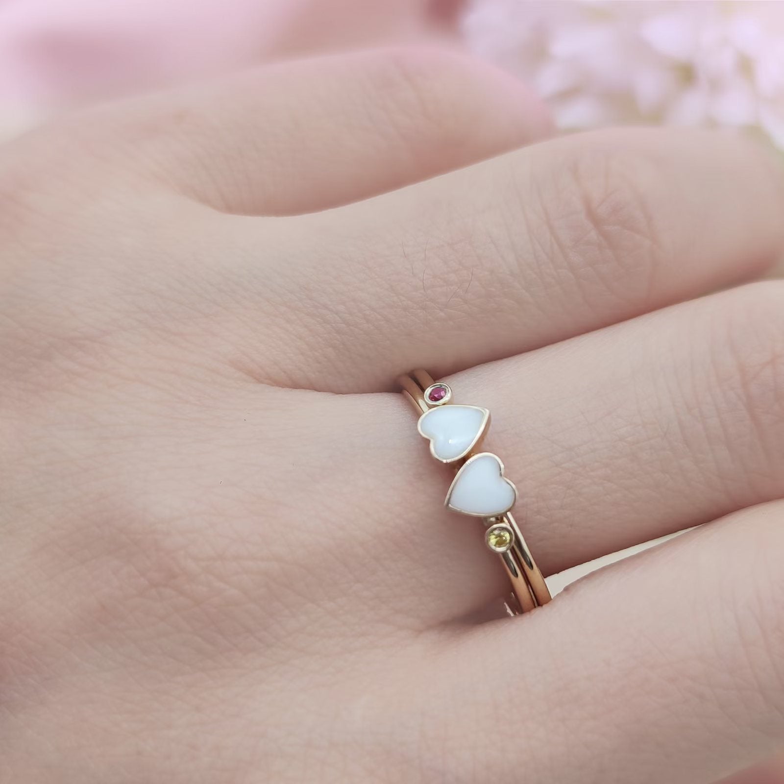 Heart's Glow: Personalized Birthstone Breast Milk Jewelry Ring - Perfect for Nursing Moms, Mother's Day Gifts & Memorial Keepsakes
