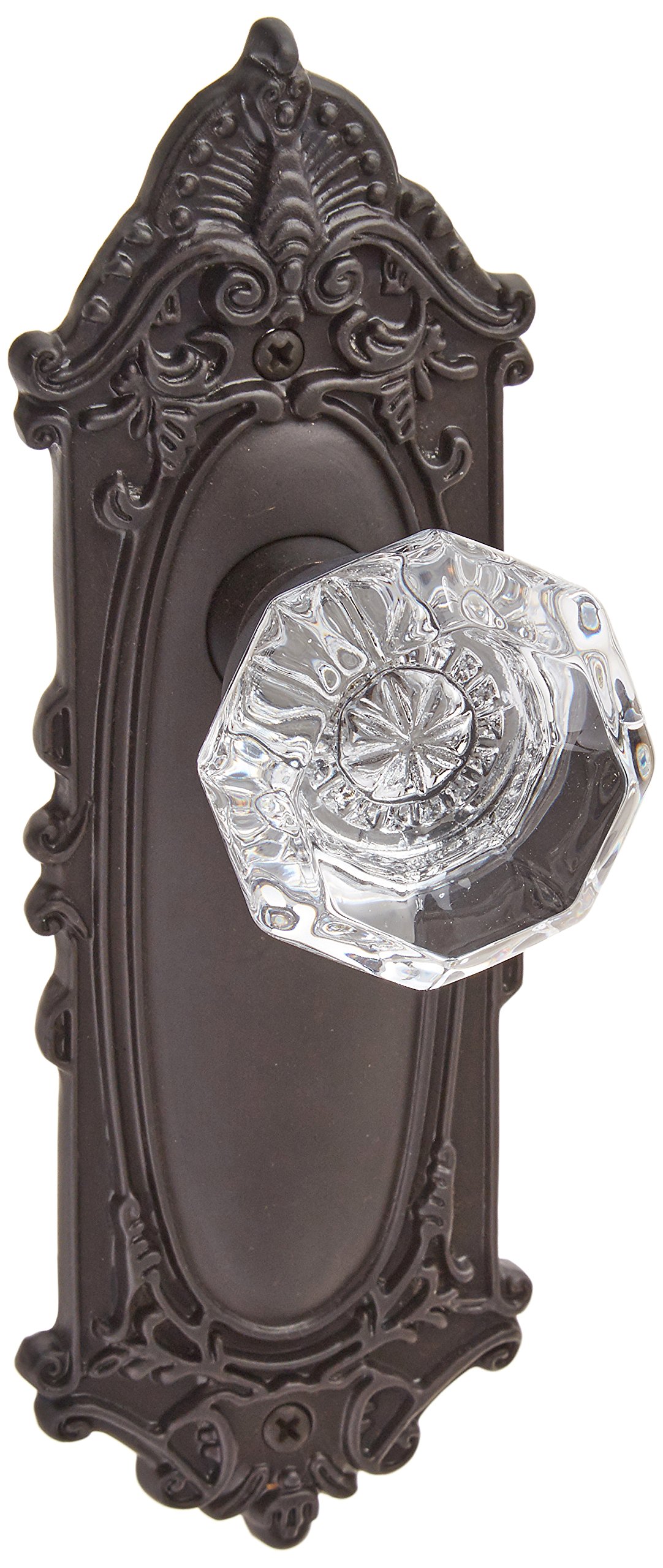 Vintage Victorian Door Plate with Waldorf Knob - Single Dummy in Oil-Rubbed Bronze Finish | Classic Home Decor for Bedroom, Bathroom & Entryway