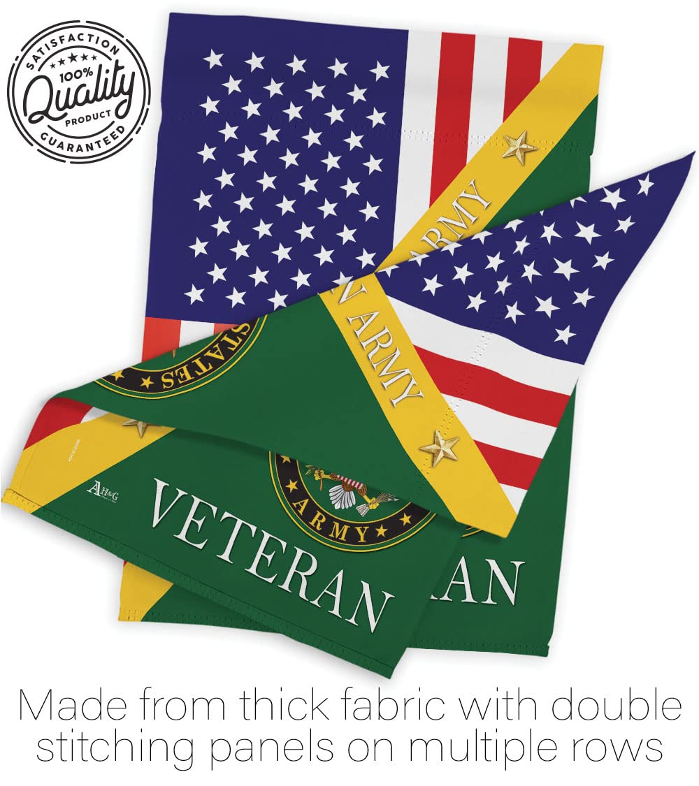 Army Garden Flag Set with Stand - USA Made Military Veteran Banner for Home & Yard Decoration