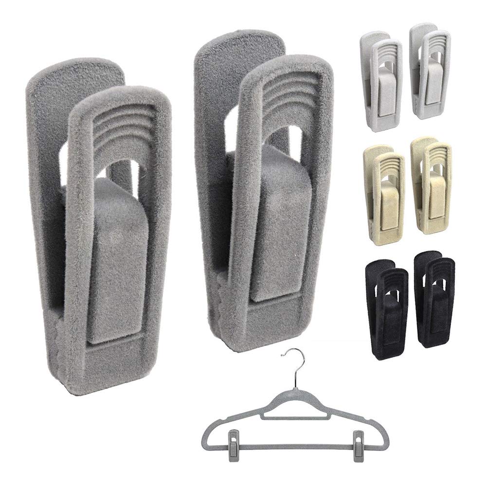 Velvet Hangers with Strong Finger Clips - 20 Pack Beige Non-Slip Clothes Hangers for Delicate Fabrics | Perfect for Closet Organization & Space Saving Wardrobe Storage