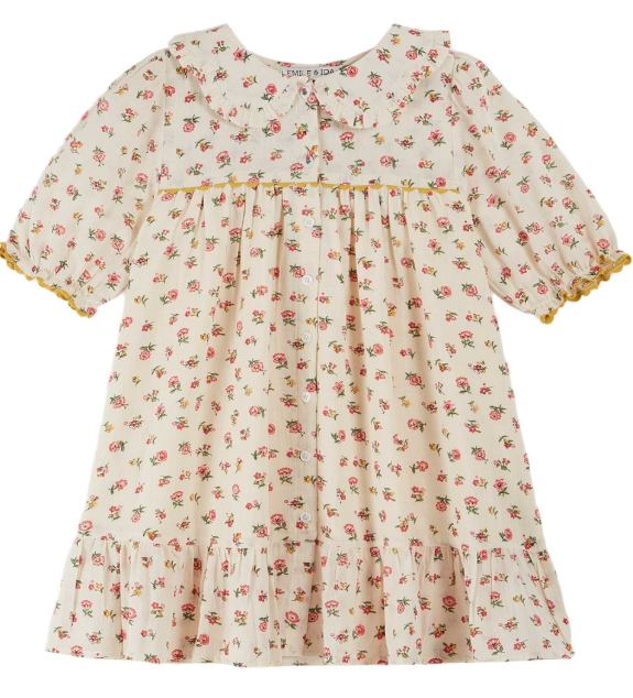 EMILE & IDA Floral Print Dress for Girls (Size 2-12 Years) - Perfect for Birthday Parties, School Events & Family Photos