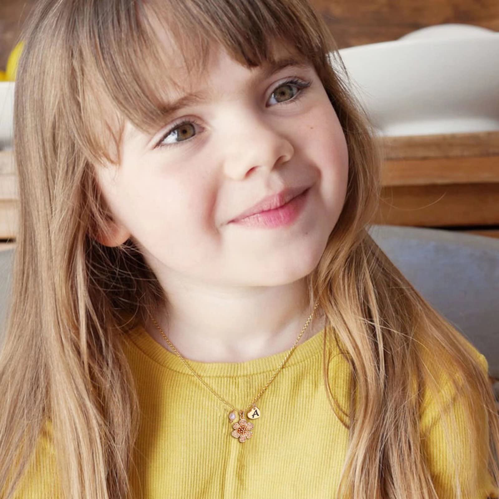 IEFLIFE 14K Gold Plated Heart Initial Necklace - Personalized Letter Pendant, Dainty Flower Girl Proposal Gift, Elegant Wedding Jewelry for Women & Girls | Perfect for Bridesmaids, Anniversaries, Valentine's Day & Special Occasions