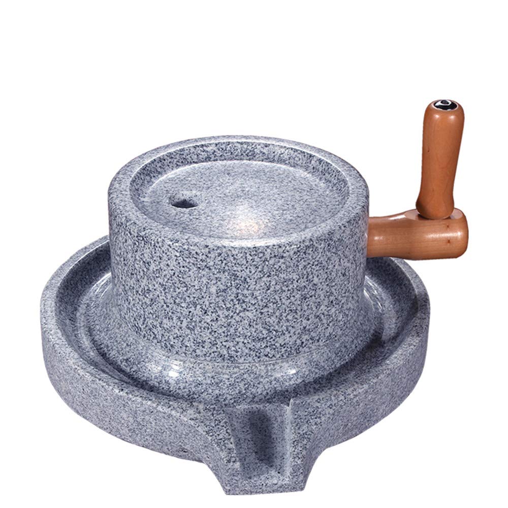Premium Natural Granite Manual Grain Mill - Hand Crank Stone Grinder for Wheat, Rice & Spices (9.84x15.7in) - Perfect for Home Baking, Organic Flour Making & Traditional Cooking