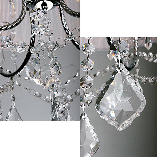 Modern Crystal Floor Lamp for Living Room & Bedroom - European Fabric Shade with Crystal Accents - Black Finish - Perfect for Ambient Lighting and Home Decor