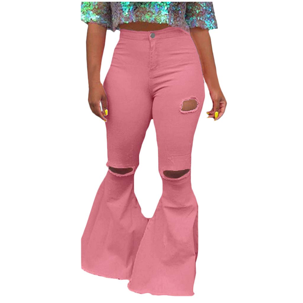 Stylish Women's High Waisted Bootcut Jeans with Leopard Print - Stretchy Bell Bottom Denim Pants for Casual Wear | Perfect for Night Out, Date Night and Everyday Fashion