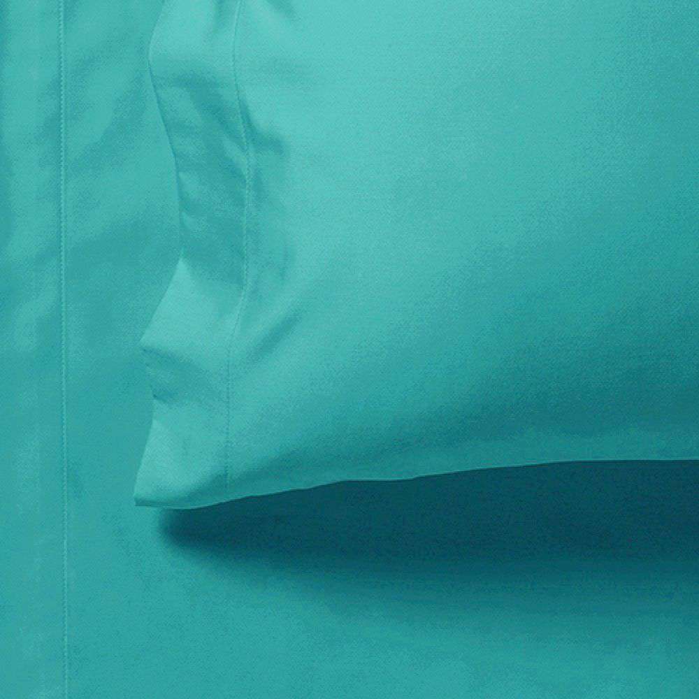 1000TC Ultra Soft Fitted Sheet & 2 Pillowcases Set - Double Size Bed Sheets in Teal - Luxury Bedding for Hotel Comfort at Home