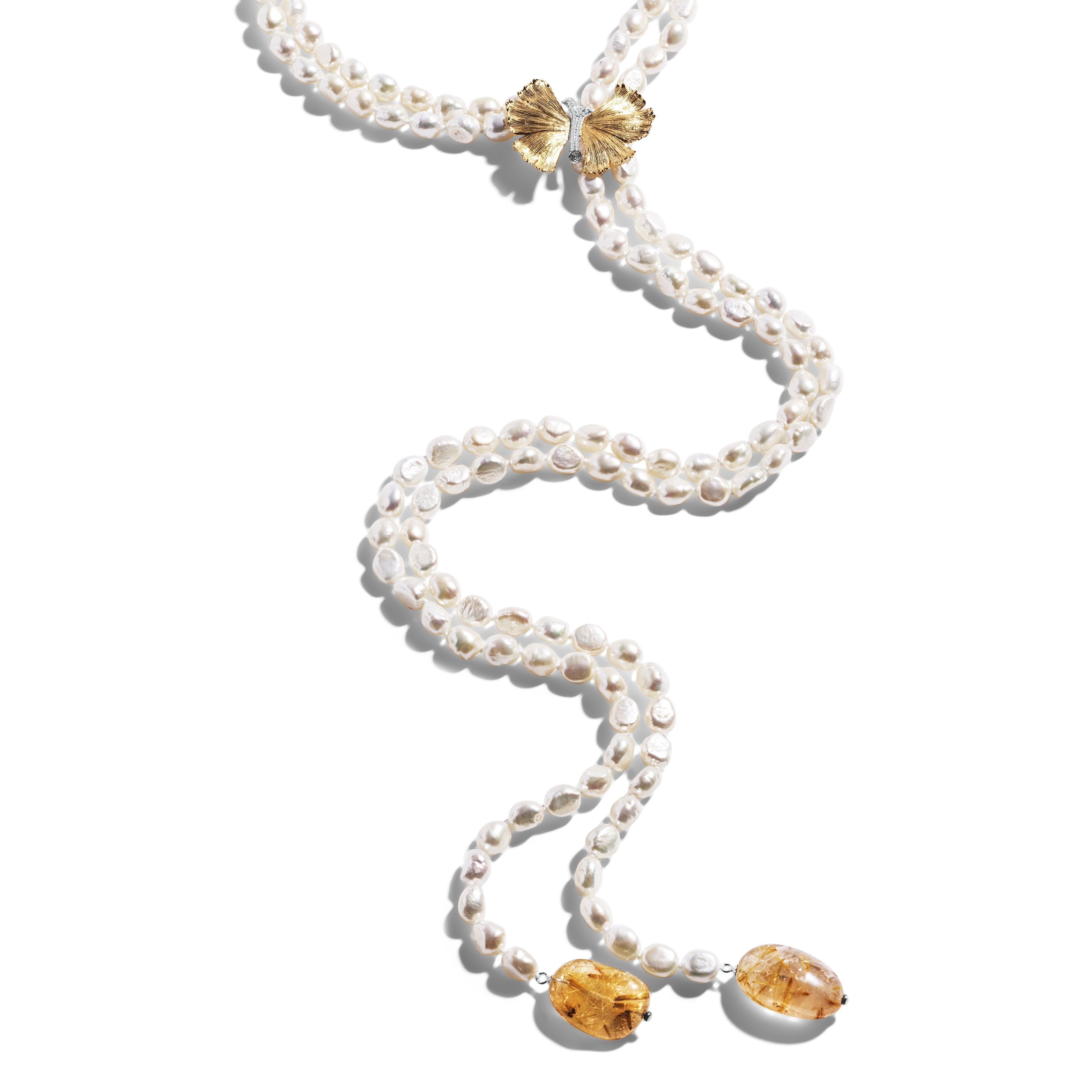 Butterfly Ginkgo Lariat Necklace - Elegant Gold Layered Pendant Chain for Women | Perfect for Weddings, Date Nights & Special Occasions