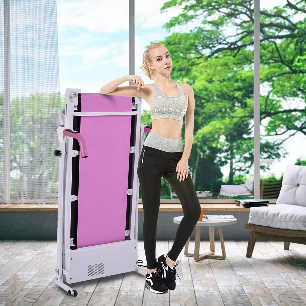 Wenst'sKufAN Folding Treadmill - Electric Motorized Running Machine with LED Display & Phone Holder for Home Gym, Office & Small Spaces - Walking, Jogging & Cardio Workout Equipment for Fitness Enthusiasts
