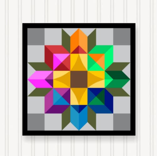 BARN Quilt Block Outdoor Square BQ102 - 6 Sizes Available - Weatherproof Farmhouse Wall Art & Yard Decor - Rustic Barn Quilt Sign with Traditional Farm Quilt Design (34
