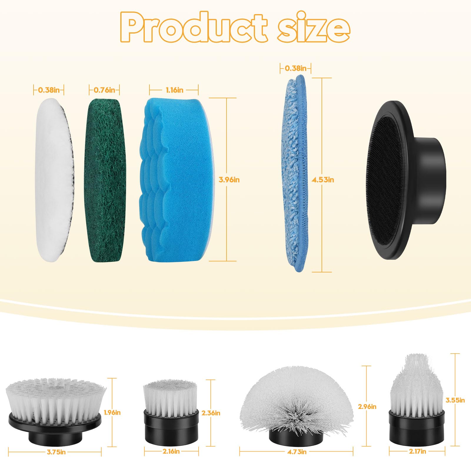 Electric Spin Scrubber Replacement Brush Heads - 8 Pack (4 Soft & 4 Hard Bristles) for Floors, Walls, Tubs & Tiles - Durable Cleaning Brush Accessories Kit for Deep Cleaning Bathrooms, Kitchens & Outdoor Surfaces
