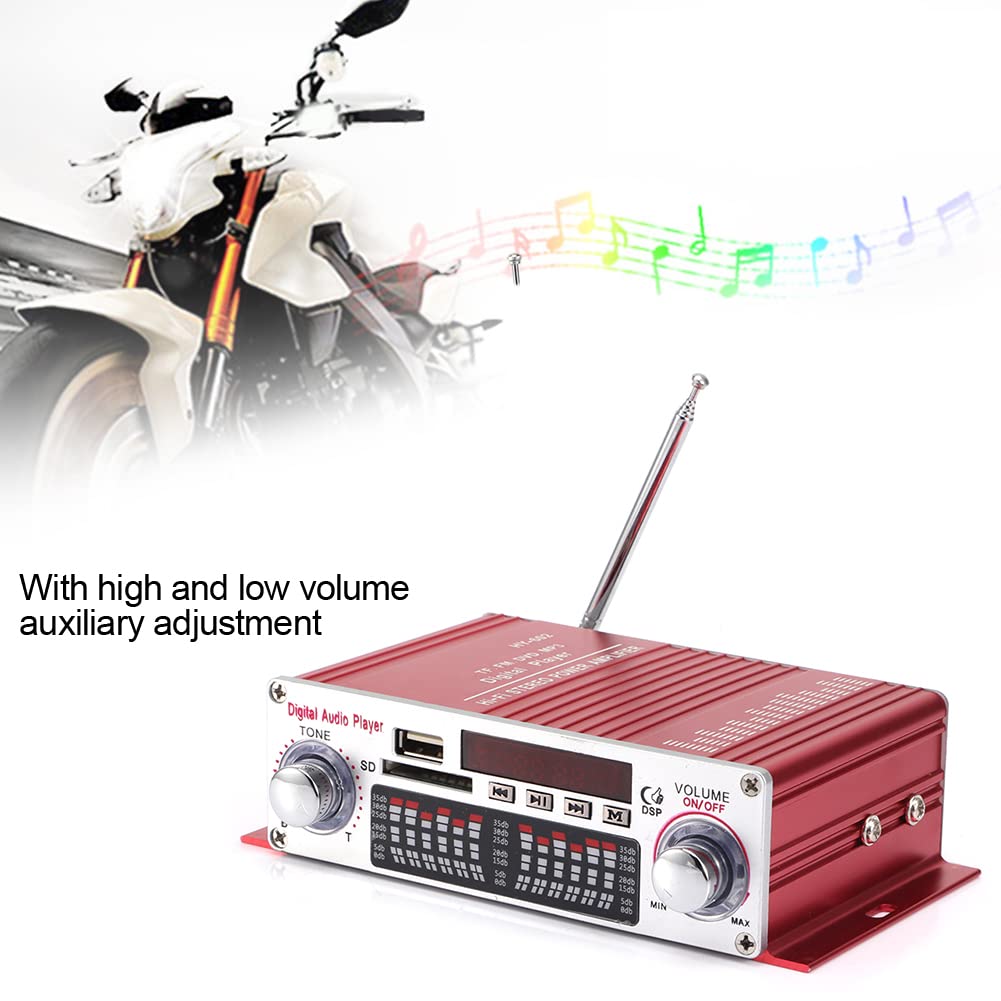 12V Mini USB Hi-Fi Audio Power Amplifier for Motorcycle & Car - Remote Control Included - Perfect for Road Trips & Commuting