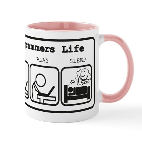 White/Pink Inside - Unique The Programmers Life Mug