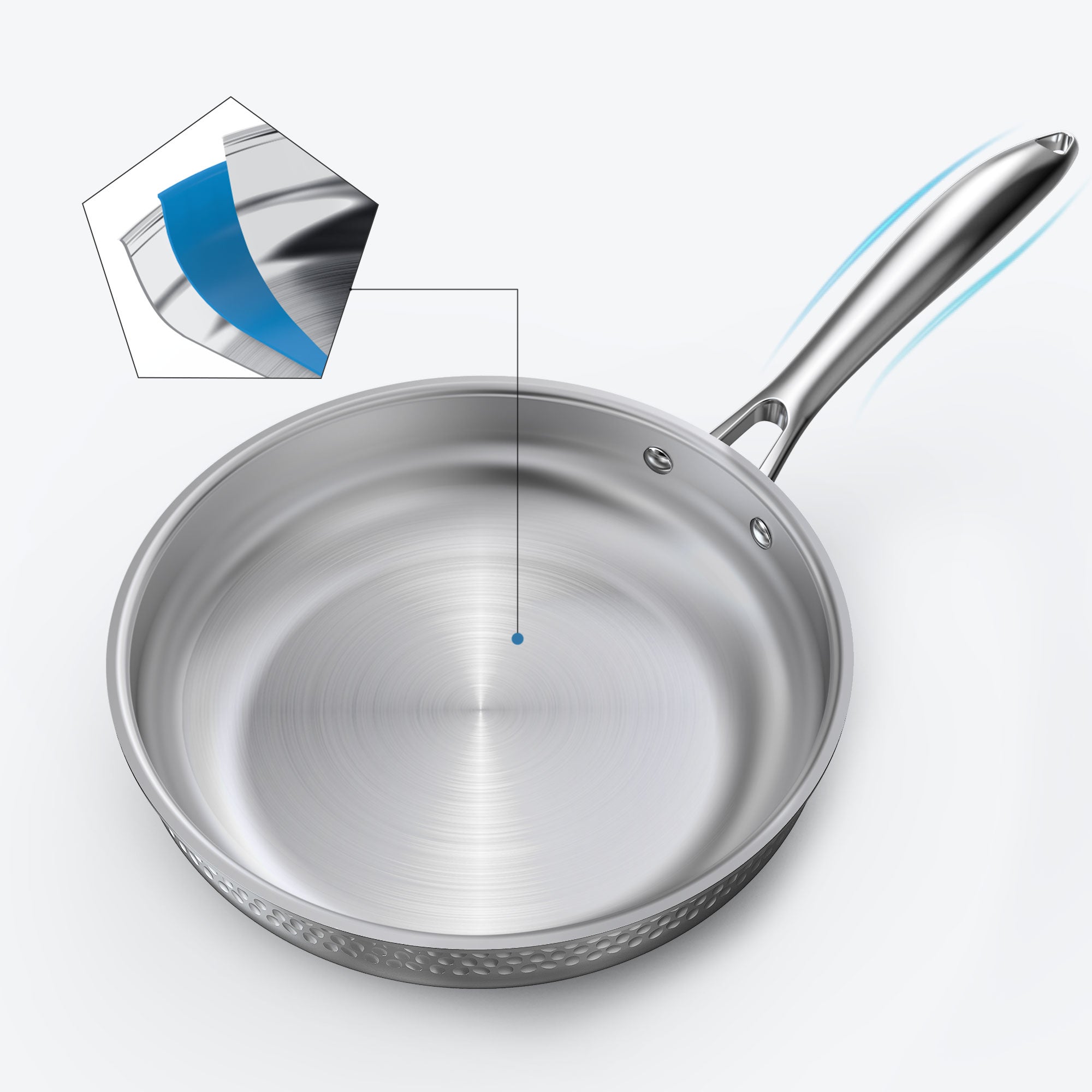 Premium 3-Ply Stainless Steel Cookware Set with Forged Knives & Sharpener - Professional Kitchen Essentials for Home Chefs & Cooking Enthusiasts | Perfect for Sautéing, Boiling, Frying & Meal Prep