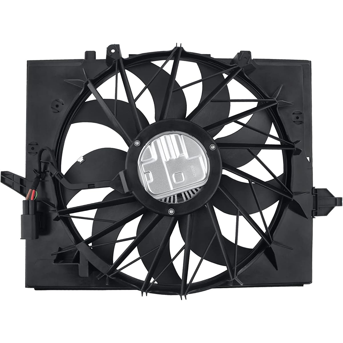 BMW Engine Radiator Cooling Fan 621-211 - Compatible with 525i 525xi 530i 530xi (2006-2007), 528i 528xi (2008-2010), 545i 645Ci (2004-2005), 750i 750Li (2006-2008) - OEM 17427543282 17427514181 - Perfect for Engine Overheating Prevention & Cooling System Repair