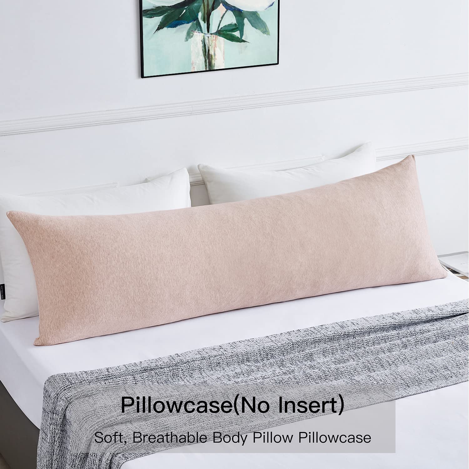 Premium Coffee Brown Body Pillow Cover with Zipper - 100% Soft Cotton Jersey Pillowcase (20x54 Inches) for Anime, Maternity, or Home Decor - Ultra Comfortable & Breathable