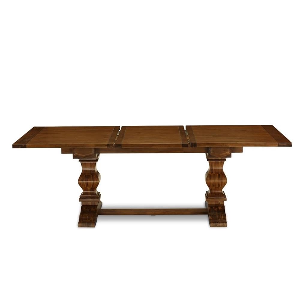 East West Furniture 5-Piece Dining Table Set with Extendable Rectangle Table & 4 Upholstered Chairs - 42x92 Inch Walnut Kitchen Table for Family Dining & Entertaining