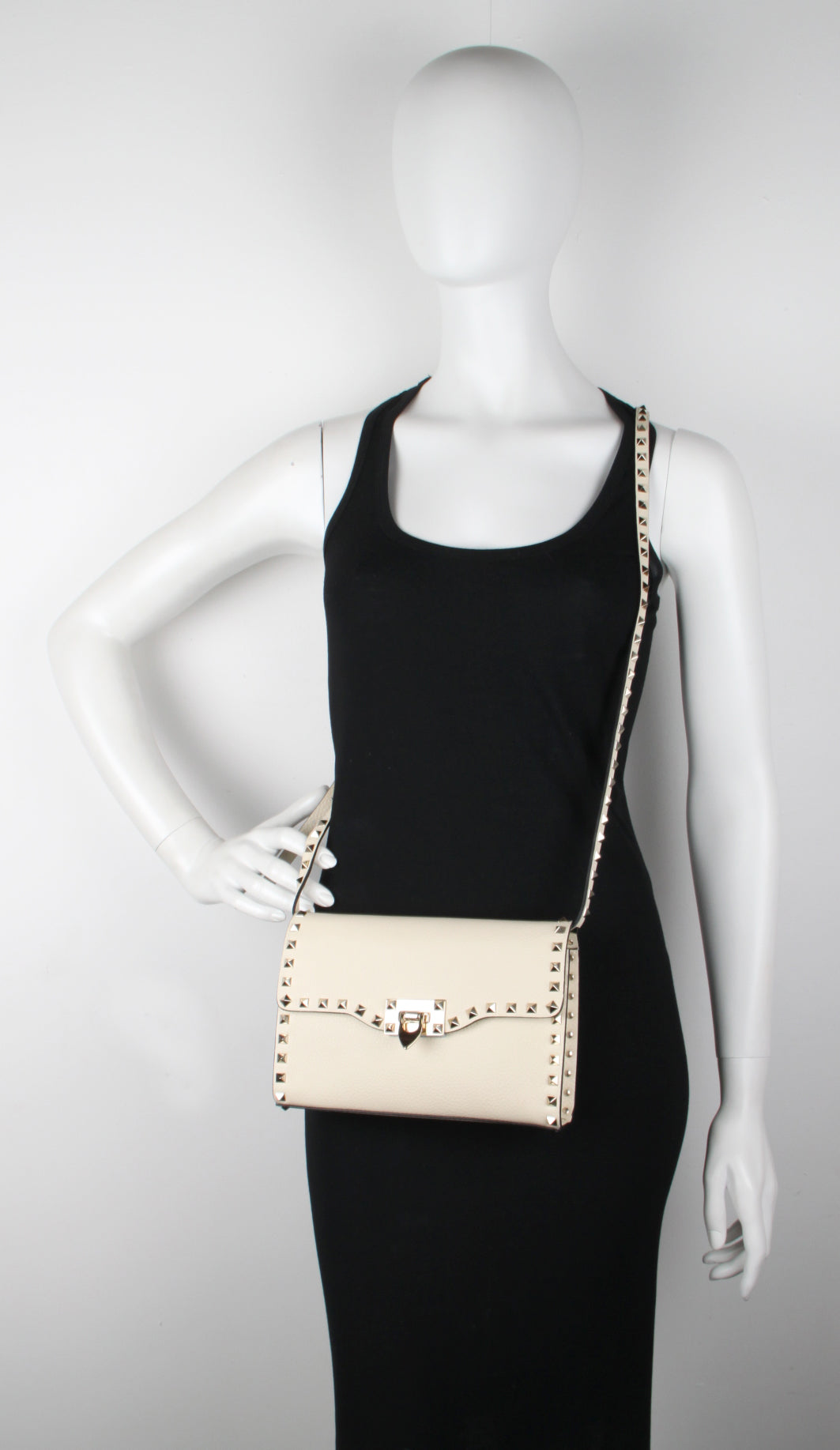Medium Flap Grain Leather Crossbody Bag in Ivory - Perfect for Work, Travel & Everyday Use