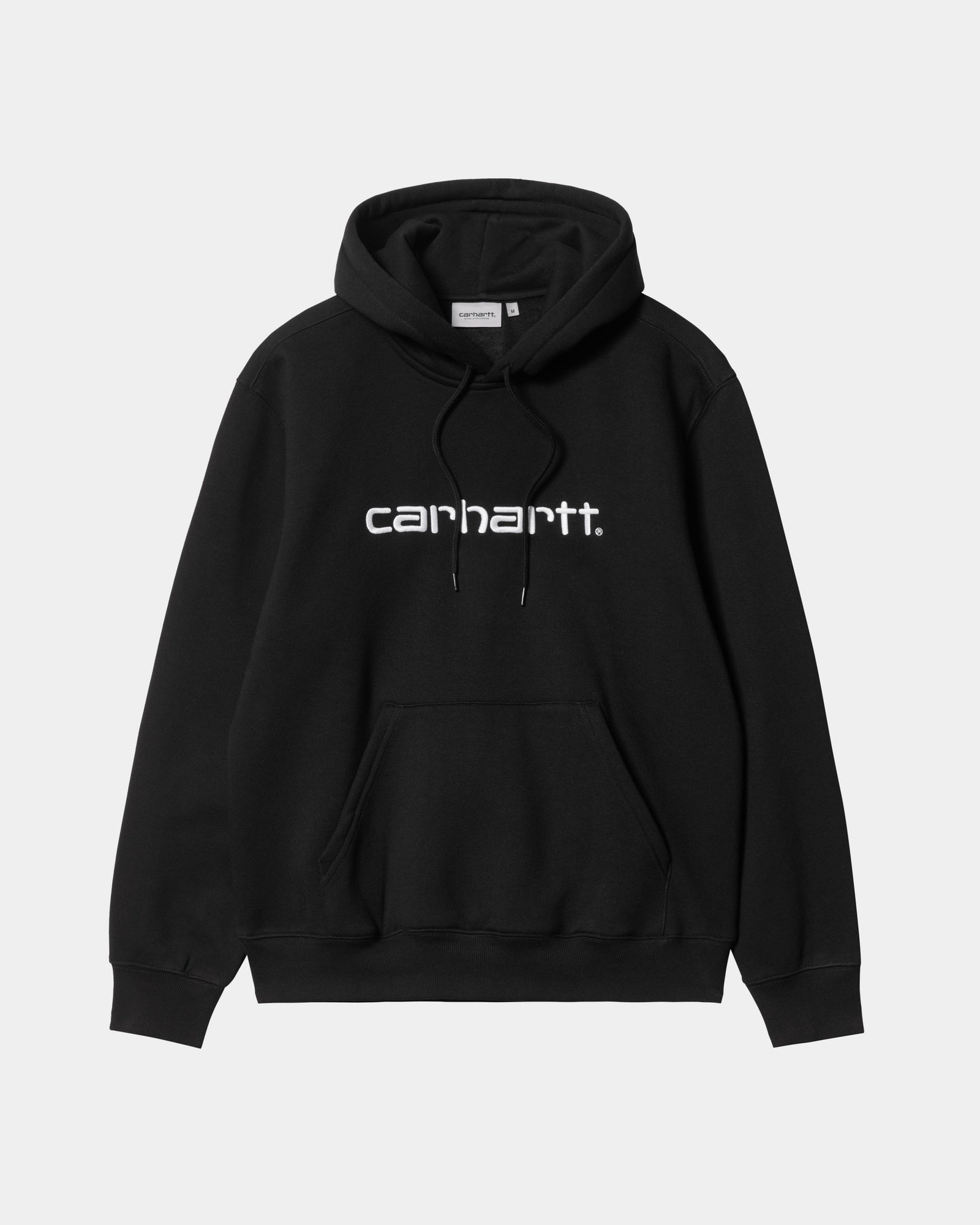 Carhartt Hooded Sweatshirt for Men & Women - Black & White | Heavyweight Cotton Pullover with Front Pocket | Perfect for Work, Outdoor & Casual Wear