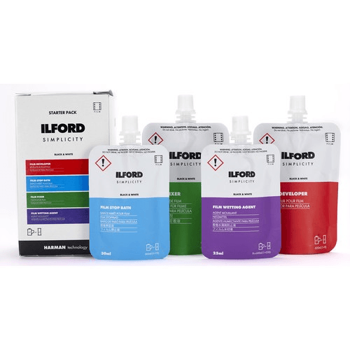 Ilford SIMPLICITY Starter Pack for Film Photography - Complete Darkroom Kit for Beginners | Perfect for Home Developing, Black & White Film Processing