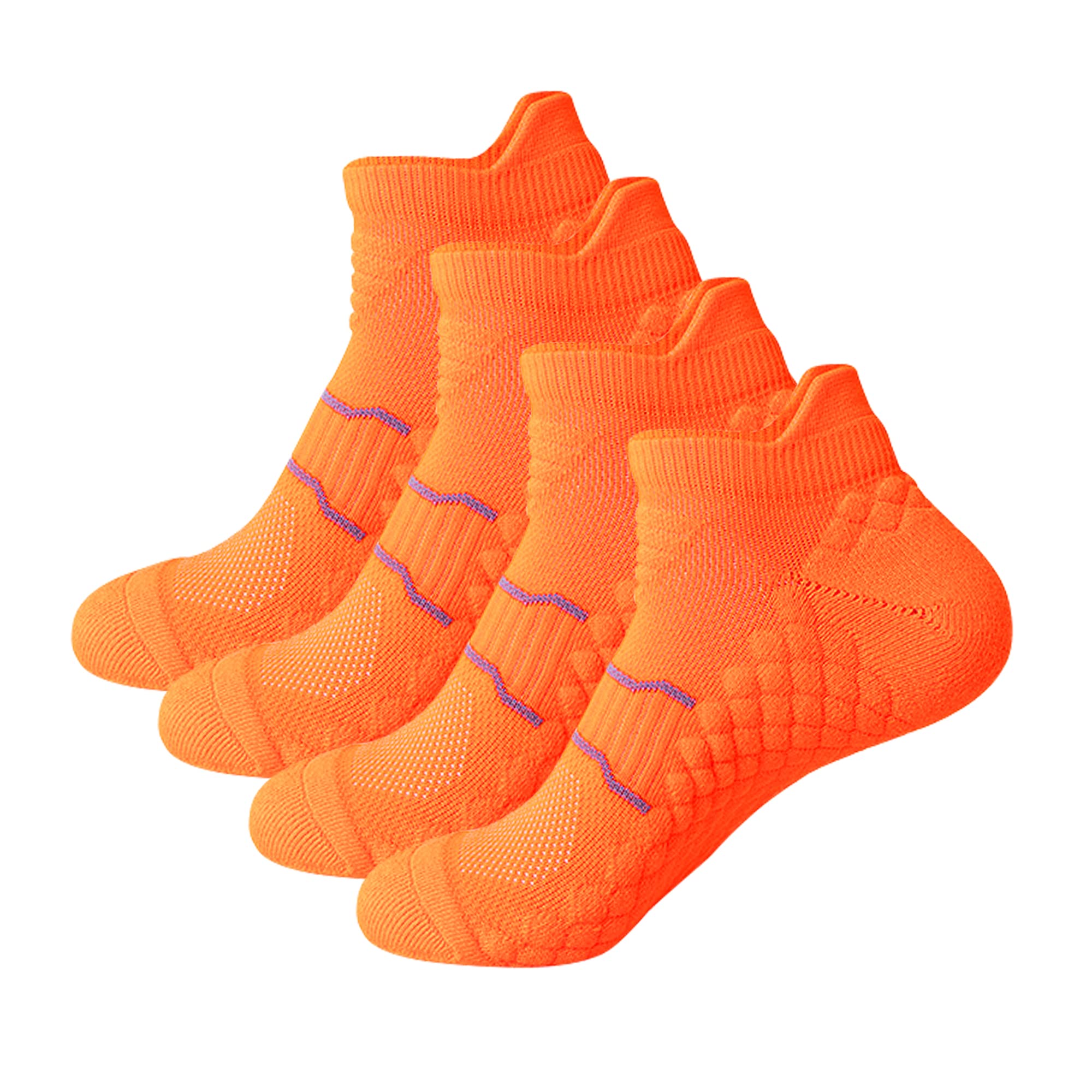 TENNOLA 4 Pairs Women's Low Cut Athletic Socks - Cushioned, Breathable, Non-Slip Running Socks for Workout, Gym & Daily Wear