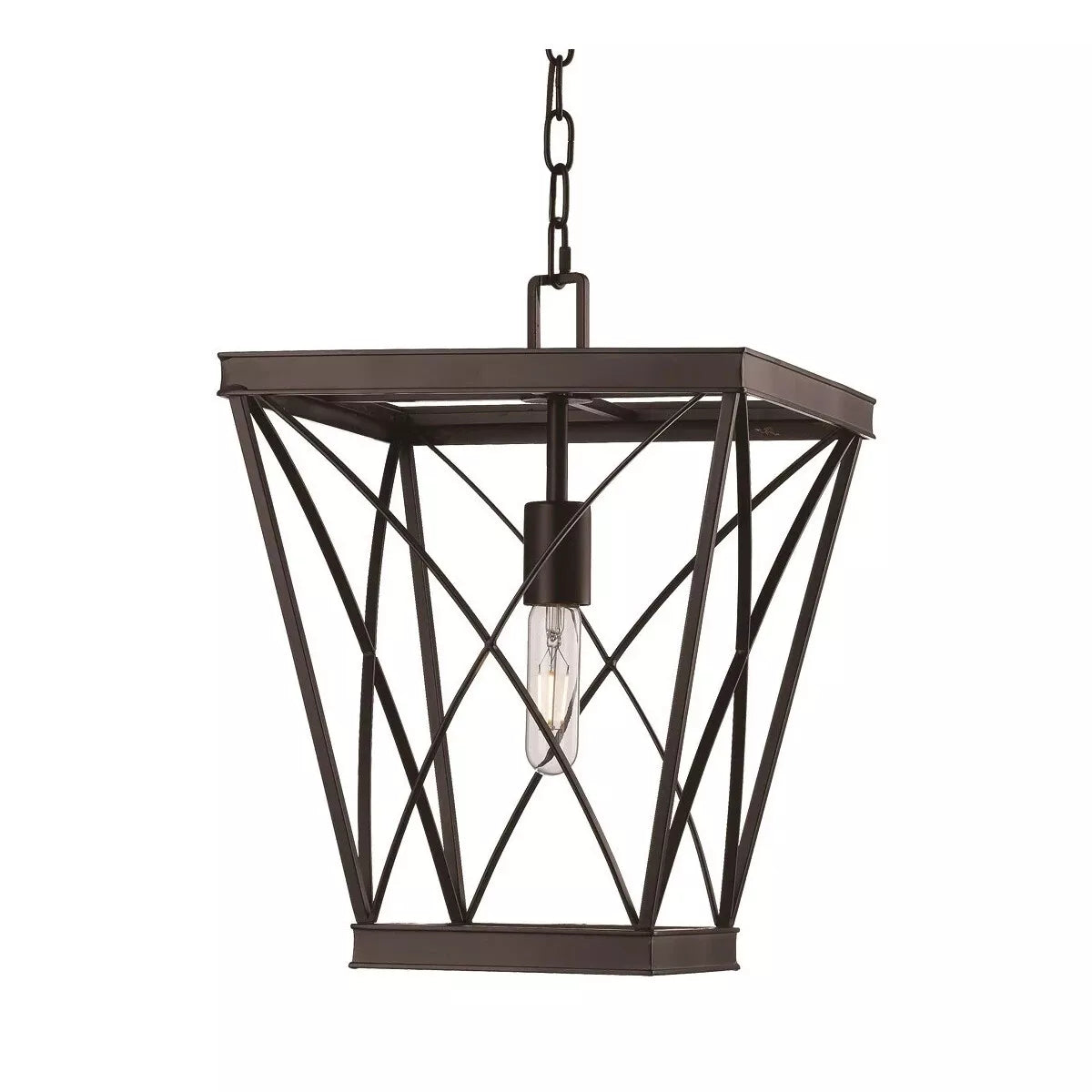 Trans Globe Lighting 11221 ROB Legacy Cage One Light Hanging Pendant - Rubbed Oil Bronze Finish - Vintage Industrial Ceiling Light for Kitchen Island, Dining Room & Bedroom Decor