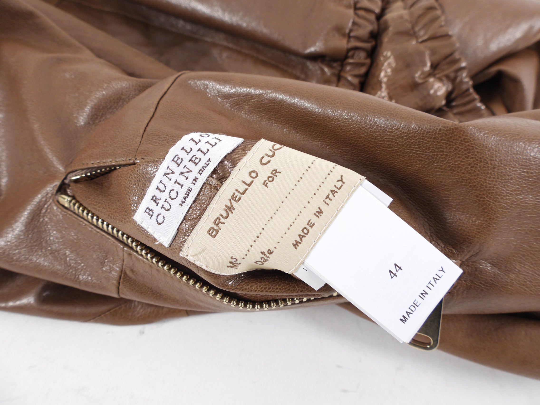 Brunello Cucinelli Genuine Leather Reversible Bomber Jacket - Brown, Size IT44 (US 8 / M) - Premium Men's Outerwear for Casual & Business Occasions