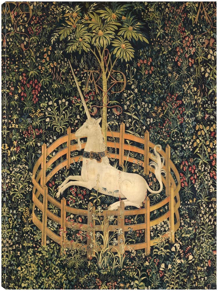 Unicorn in Captivity Fine Art Canvas Wall Decor - 35x46 Inch Ready to Hang Painting for Living Room, Bedroom, Office - Vintage Mythical Animal Artwork for Home & Commercial Spaces