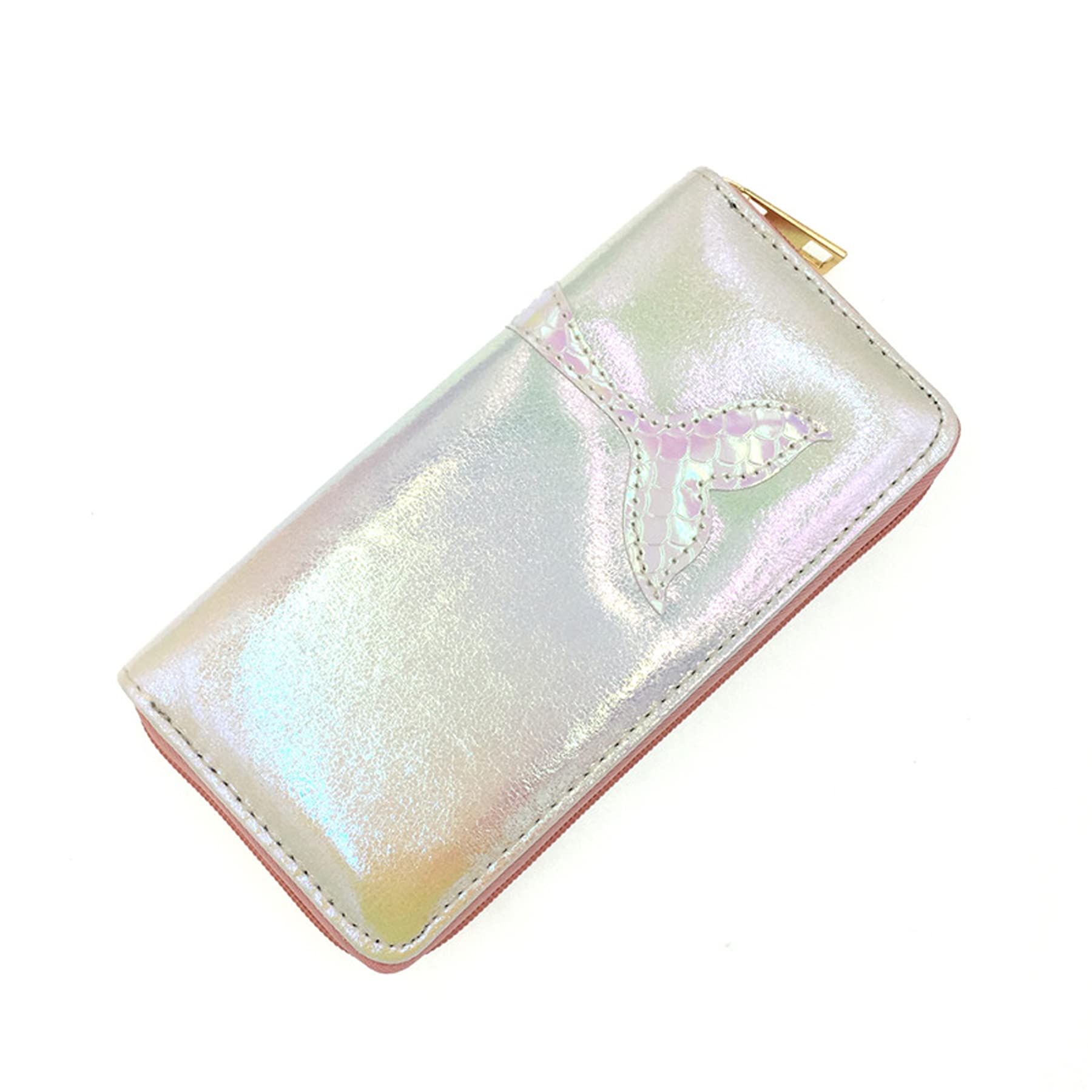 Iridescent Women's Long Wallet Purse with Zipper - Stylish Clutch Handbag & Card Holder for Teen Girls - Perfect for Parties, Shopping, and Daily Use