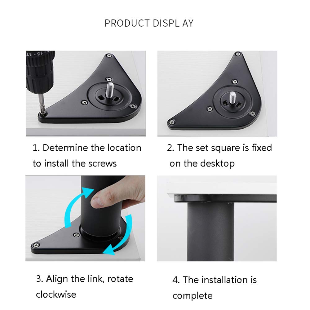 Adjustable Black Metal Tapered Table Legs - Modern & Stylish Furniture Legs for Coffee Tables, Desks & Dining Tables (28