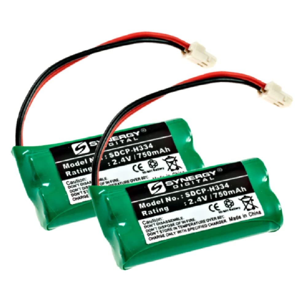 Synergy Digital Cordless Phone Batteries - 2 Pack Ni-MH 2.4V 750mAh Replacement Battery for RCA 30524EE3 Cordless Phones | Ultra High Capacity | Perfect for Home & Office Communication