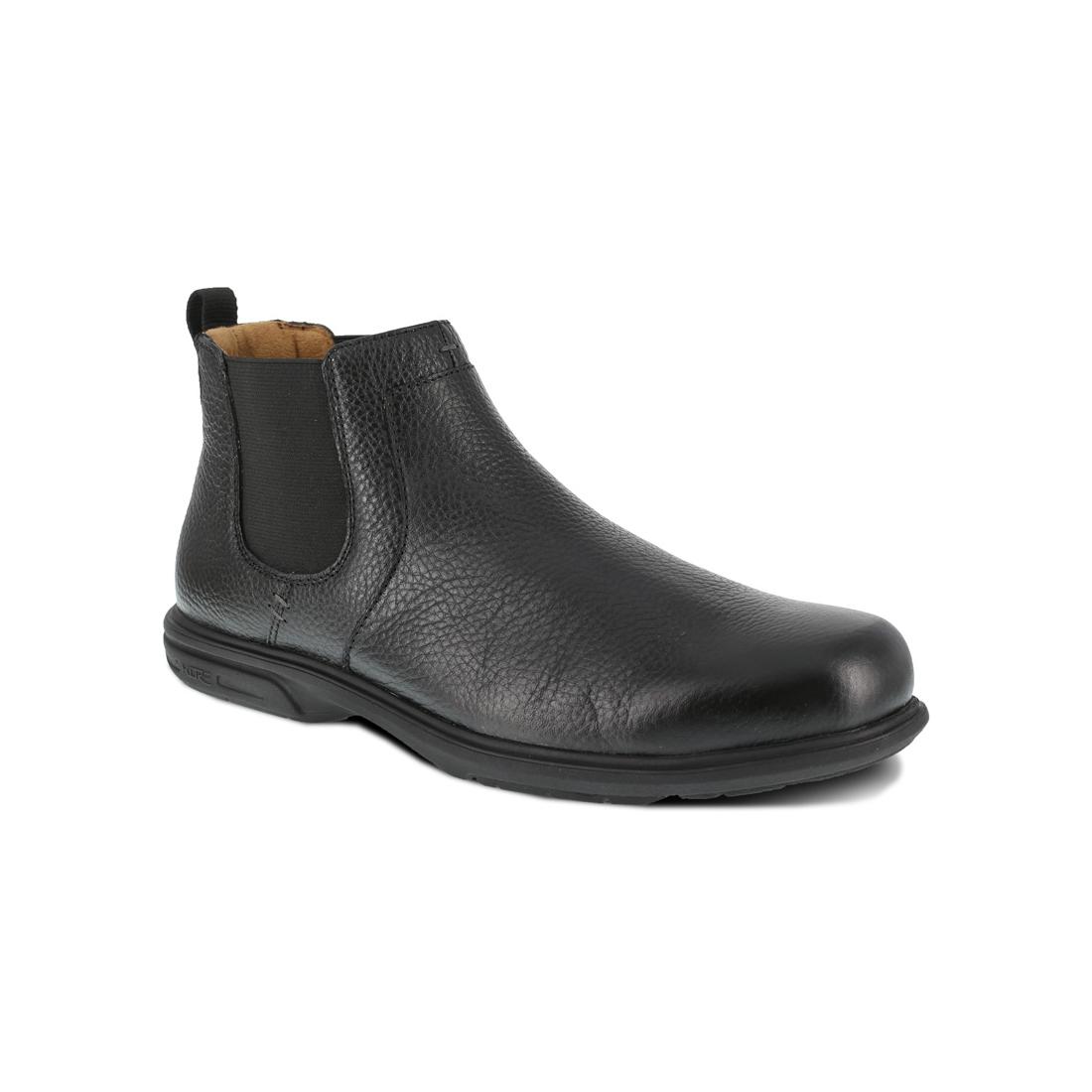 Loedin Steel Toe Pull On Chelsea Work Boots for Men - Black Safety Shoes for Construction & Industrial Work | Slip Resistant & Comfortable