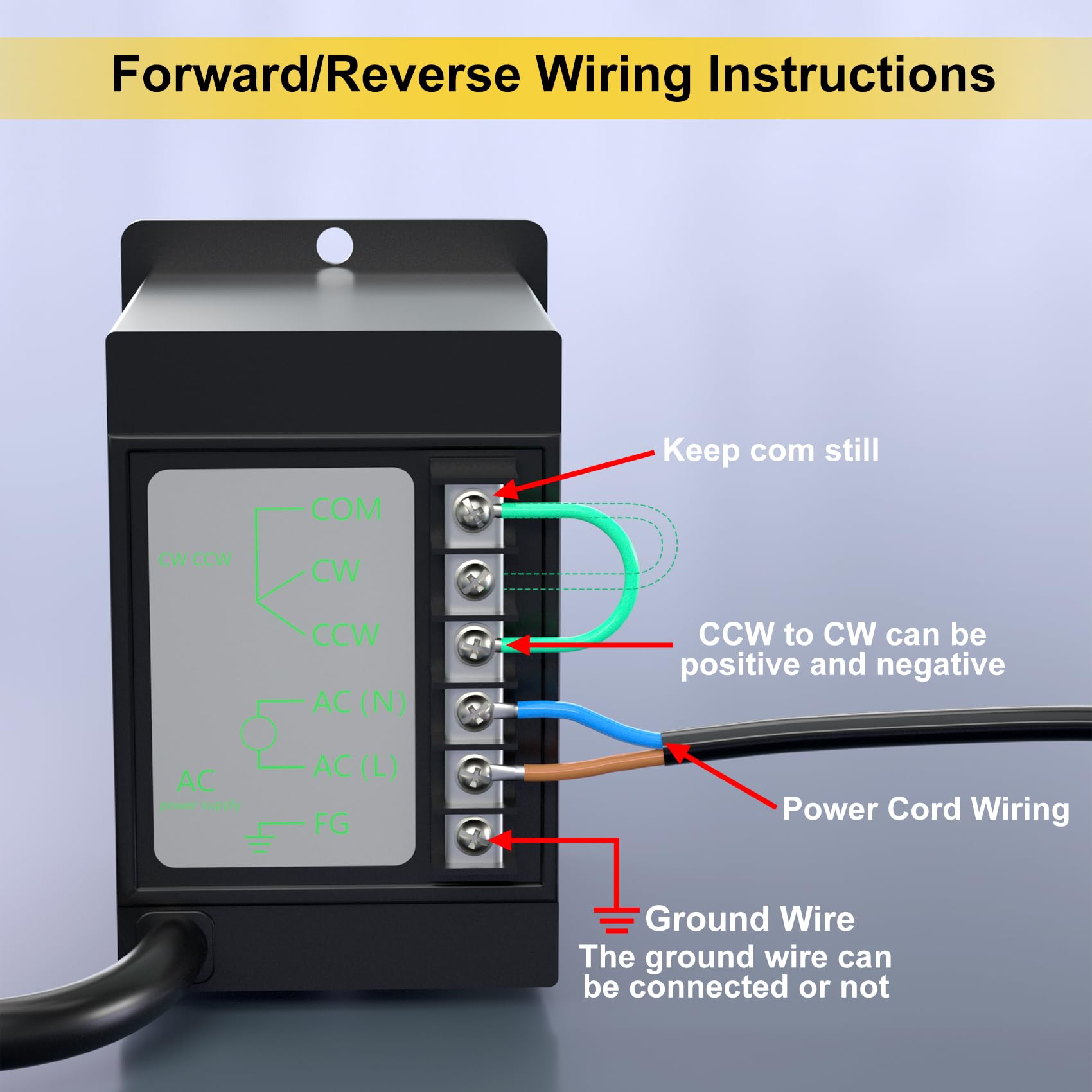 110V 60W AC Motor Speed Controller for Gear Motors - Home & Workshop Use
