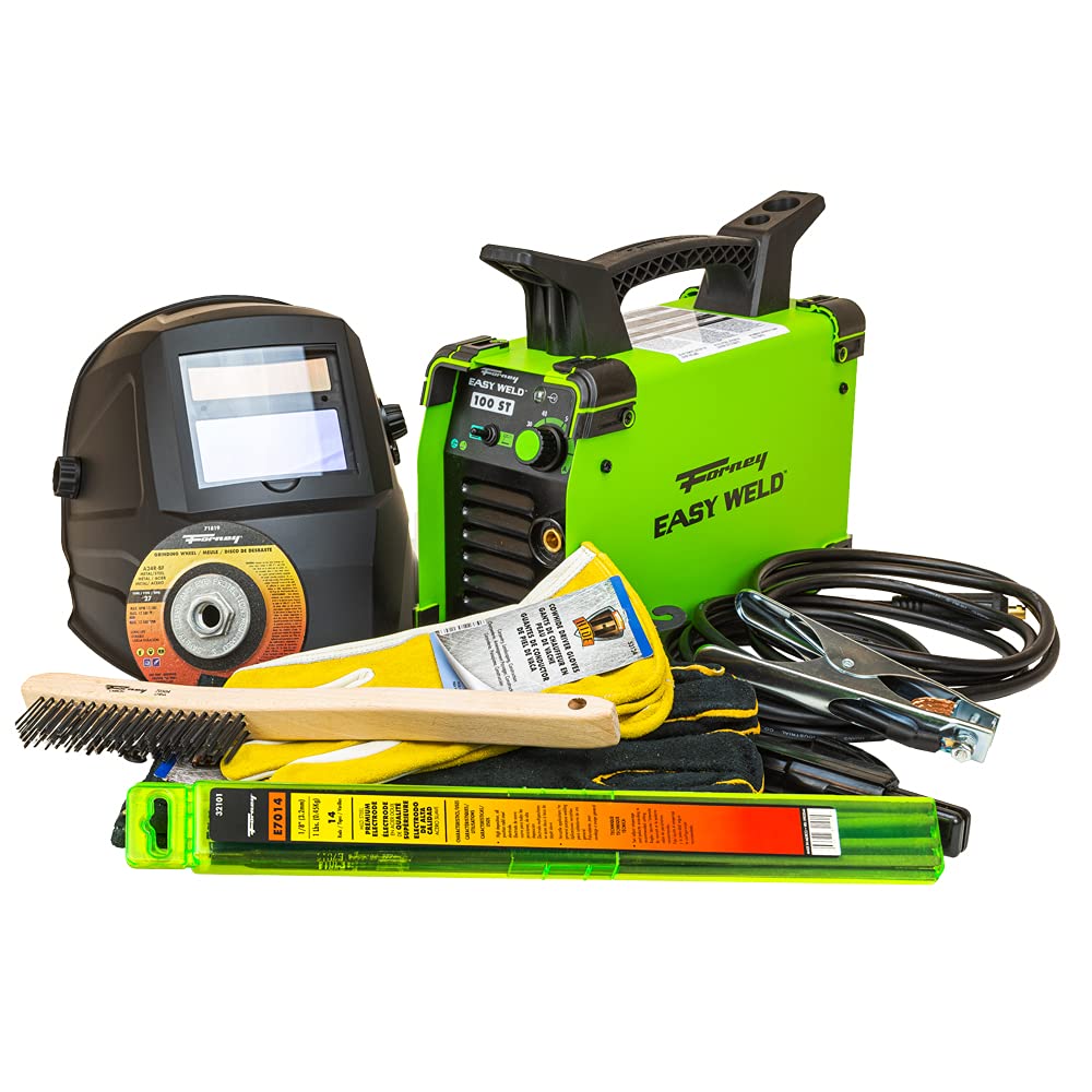 Forney Easy Weld 29801 100ST Welding Starter Kit - 140 Amp Flux Core Wire Welder with Accessories | Perfect for DIY Projects, Home Repairs & Metal Fabrication